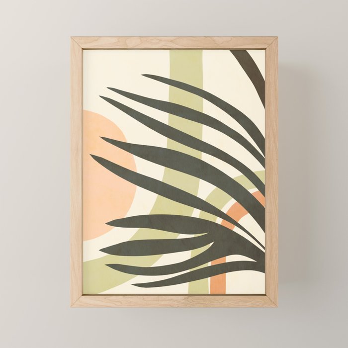 Palm leaf with sun and rainbow nº2 Mini Art Print Gallery Image 1