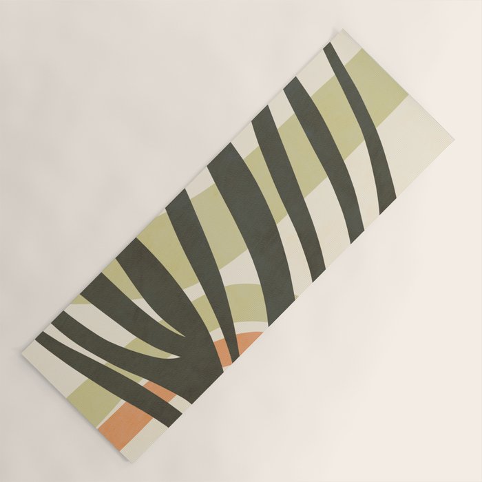 Palm leaf with sun and rainbow nº2 Yoga Mat Gallery Image 1
