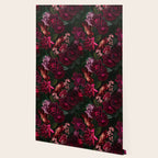 Vintage & Shabby Chic - Night Botanical Flower Roses Garden Wallpaper Gallery Image 2