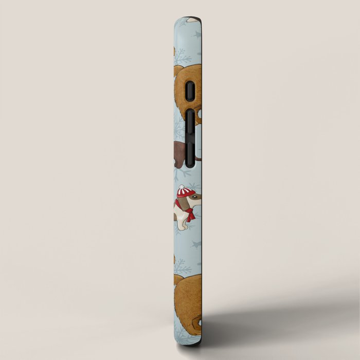 Christmas Puppies, Holiday Dog Print, Cute Puppy Pattern, Winter Pups iPhone Case Gallery Image 2