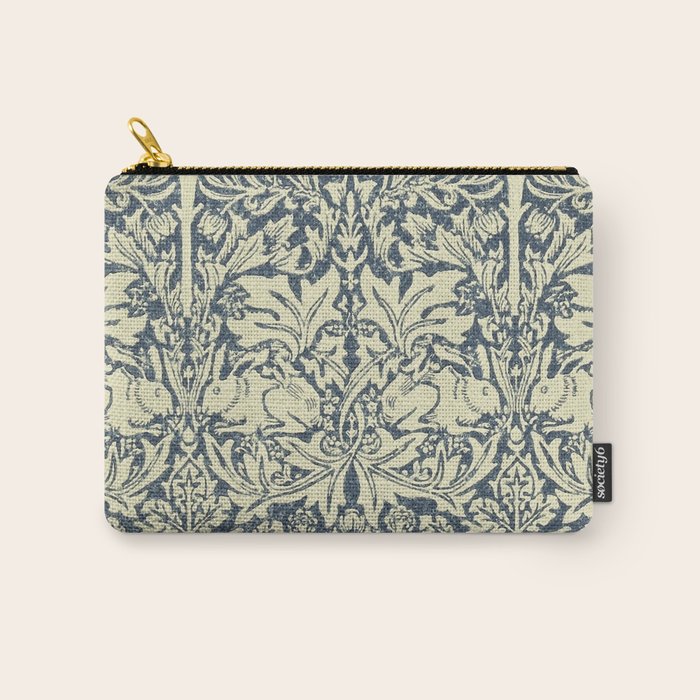 William Morris Brer Rabbit Indigo Blue Vintage Pattern Carry All Pouch Gallery Image 1