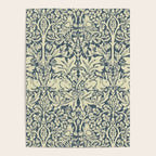 William Morris Brer Rabbit Indigo Blue Vintage Pattern Poster Gallery Image 4