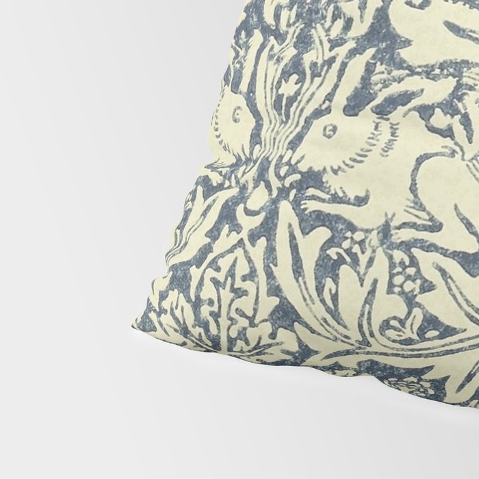William Morris Brer Rabbit Indigo Blue Vintage Pattern Pillow Sham Gallery Image 4