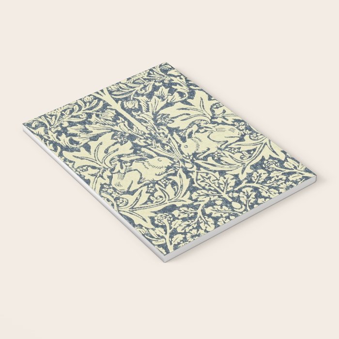 William Morris Brer Rabbit Indigo Blue Vintage Pattern Notebook Gallery Image 3