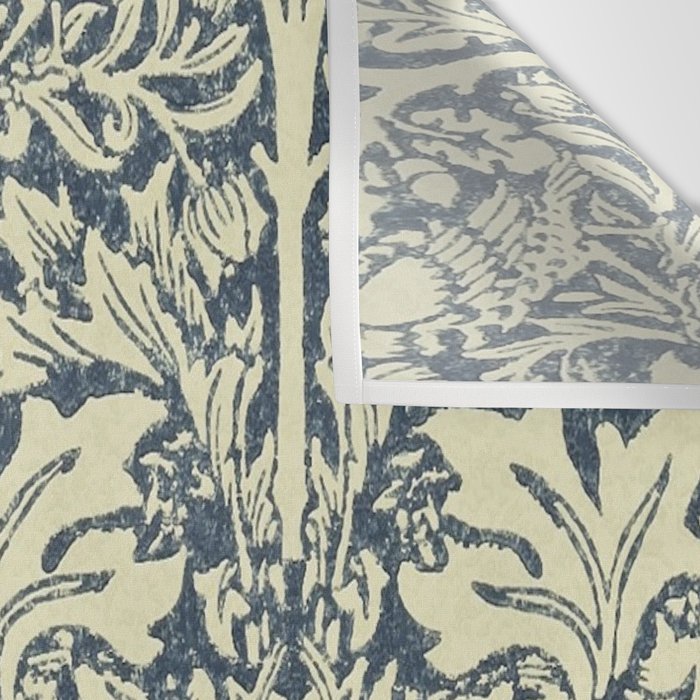 William Morris Brer Rabbit Indigo Blue Vintage Pattern Wall Tapestry Gallery Image 3
