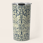 William Morris Brer Rabbit Indigo Blue Vintage Pattern Travel Mug Gallery Image 1