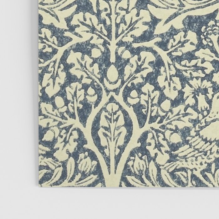 William Morris Brer Rabbit Indigo Blue Vintage Pattern Poster Gallery Image 3