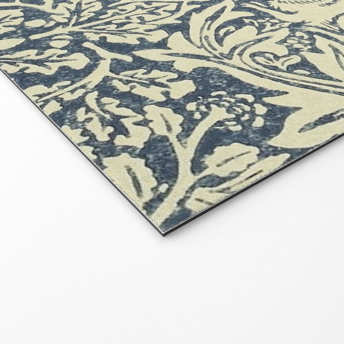 William Morris Brer Rabbit Indigo Blue Vintage Pattern Welcome Mat Gallery Image 2