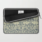William Morris Brer Rabbit Indigo Blue Vintage Pattern Laptop Sleeve Gallery Image 2