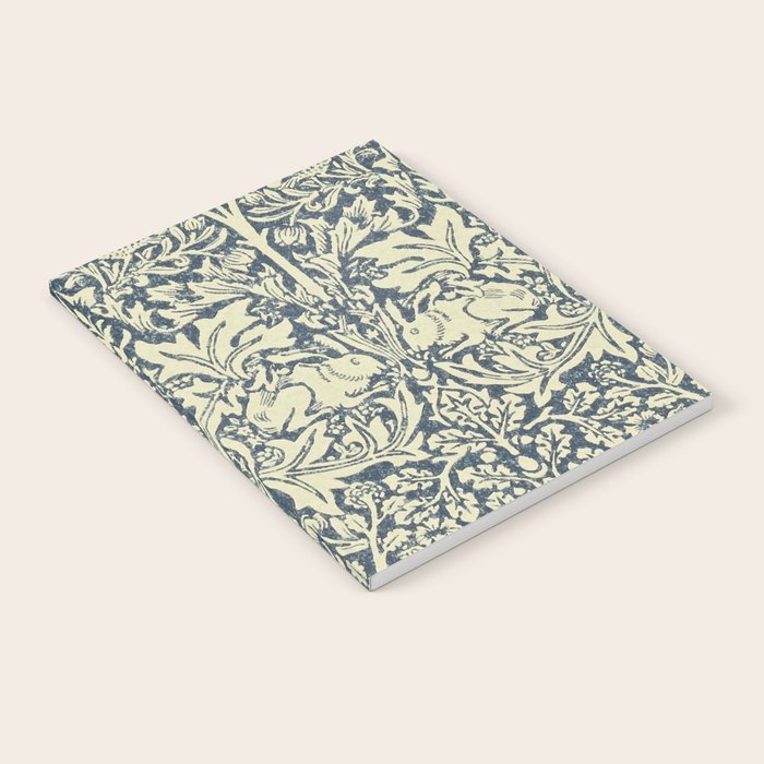 William Morris Brer Rabbit Indigo Blue Vintage Pattern Notebook Gallery Image 2