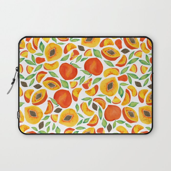 Peaches - Green Leaves Laptop Sleeve Gallery Image 1