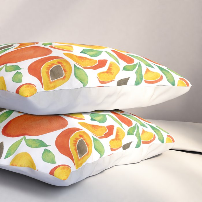 Peaches - Green Leaves Pillow Sham Gallery Image 3