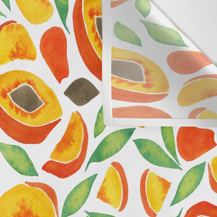 Peaches - Green Leaves Wall Tapestry Gallery Image 3