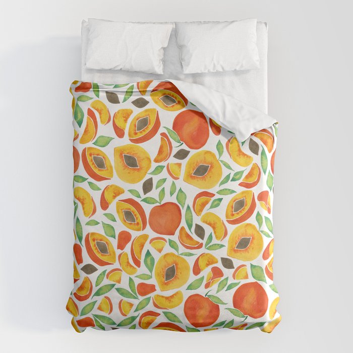 Peaches - Green Leaves Duvet Cover Gallery Image 1