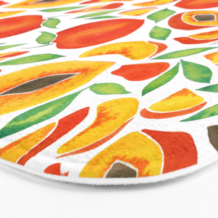 Peaches - Green Leaves Bath Mat Gallery Image 3