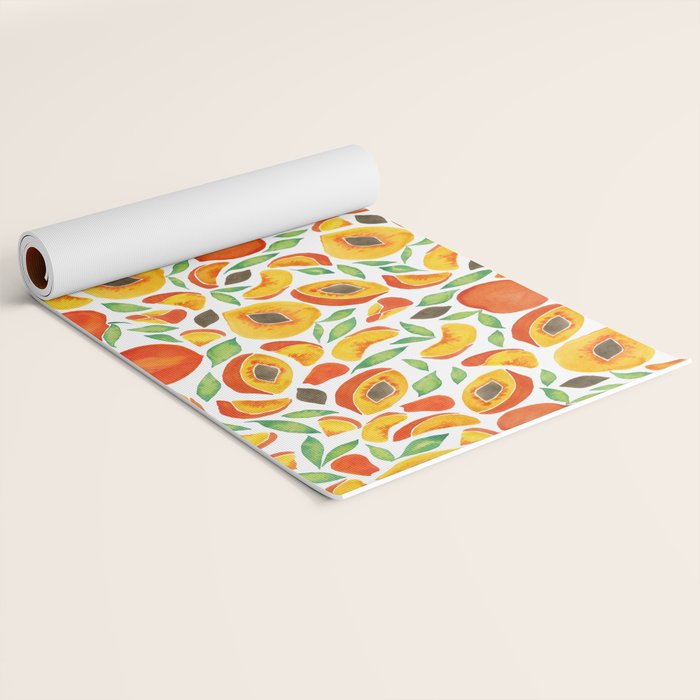 Peaches - Green Leaves Yoga Mat Gallery Image 2