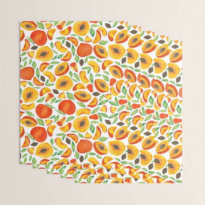 Peaches - Green Leaves Wrapping Paper Gallery Image 3