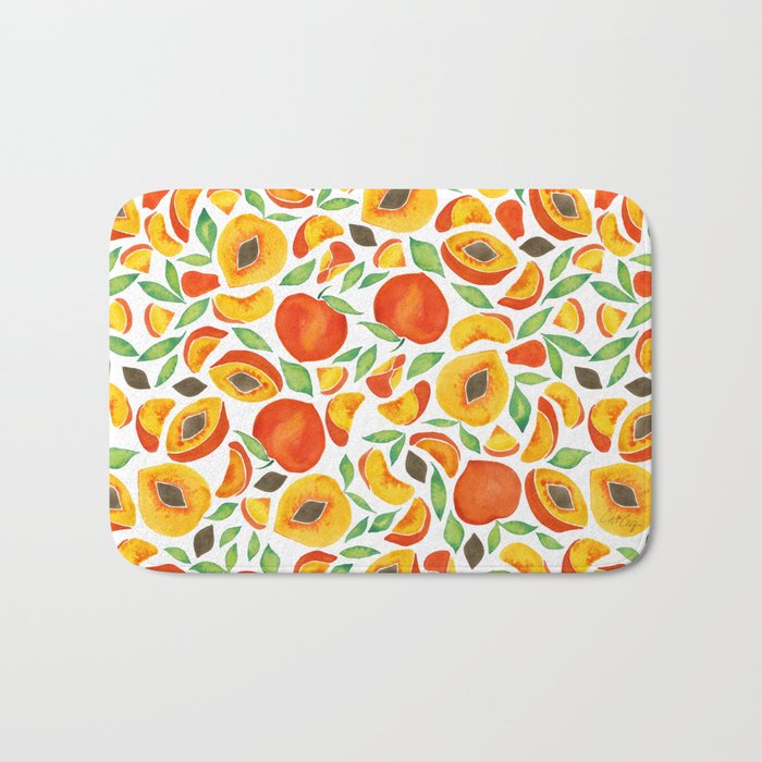 Peaches - Green Leaves Bath Mat Gallery Image 1