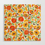 Peaches - Green Leaves Wood Wall Art Gallery Image 1