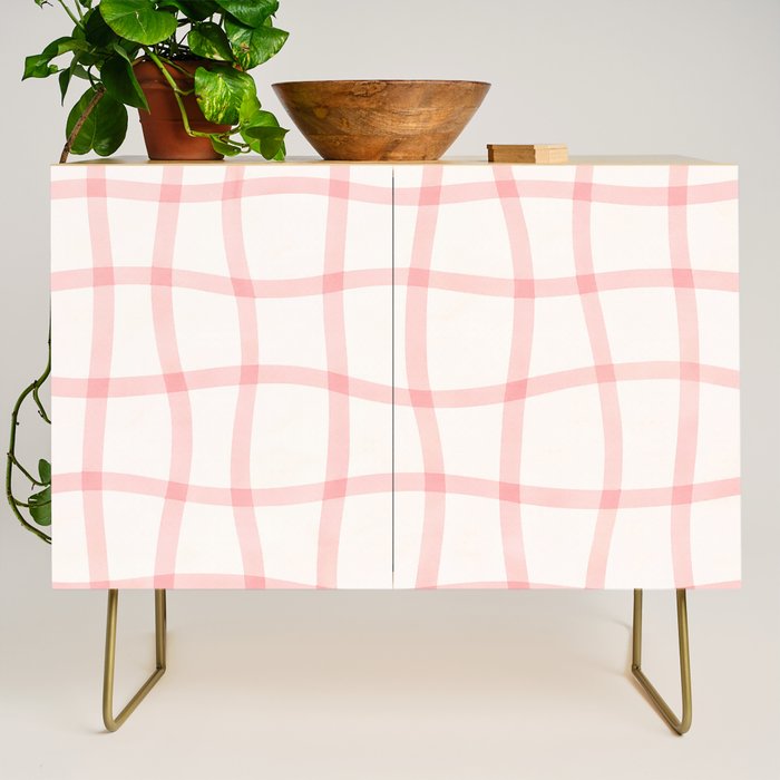 Pink Woven Print Credenza Gallery Image 1