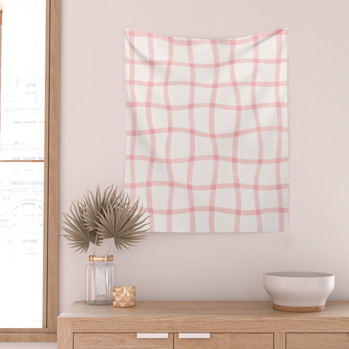 Pink Woven Print Wall Tapestry Gallery Image 2