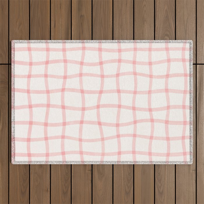 Pink Woven Print Outdoor Rug Gallery Image 1