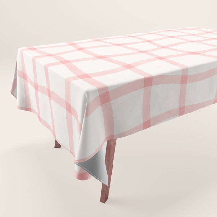 Pink Woven Print Tablecloth Gallery Image 1