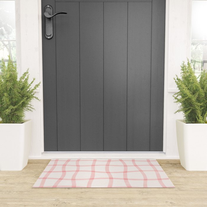Pink Woven Print Welcome Mat Gallery Image 3