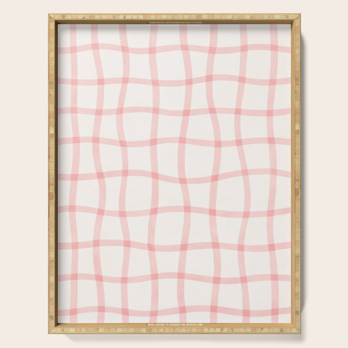 Pink Woven Print Serving Tray Gallery Image 1