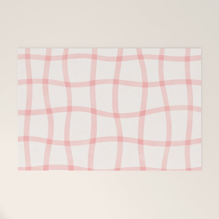 Pink Woven Print Welcome Mat Gallery Image 1