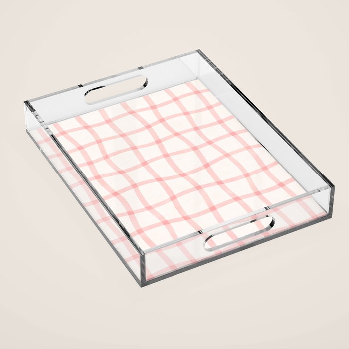 Pink Woven Print Acrylic Tray Gallery Image 1