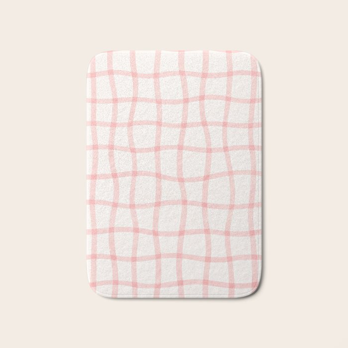 Pink Woven Print Bath Mat Gallery Image 1