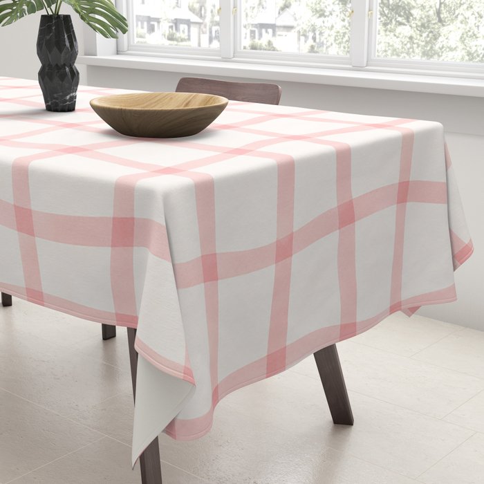 Pink Woven Print Tablecloth Gallery Image 3