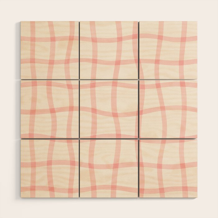 Pink Woven Print Wood Wall Art Gallery Image 1