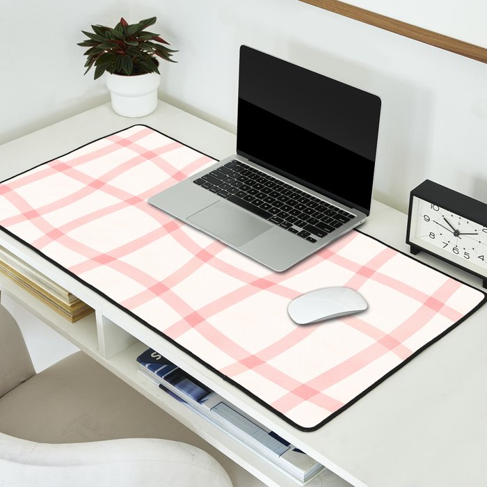 Pink Woven Print Desk Mat Gallery Image 2