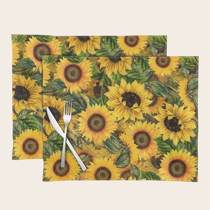 Vintage & Shabby Chic - Noon Sunflowers Garden Placemat Gallery Image 1