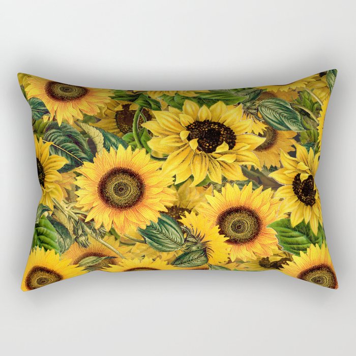 Vintage & Shabby Chic - Noon Sunflowers Garden Rectangular Pillow Gallery Image 2