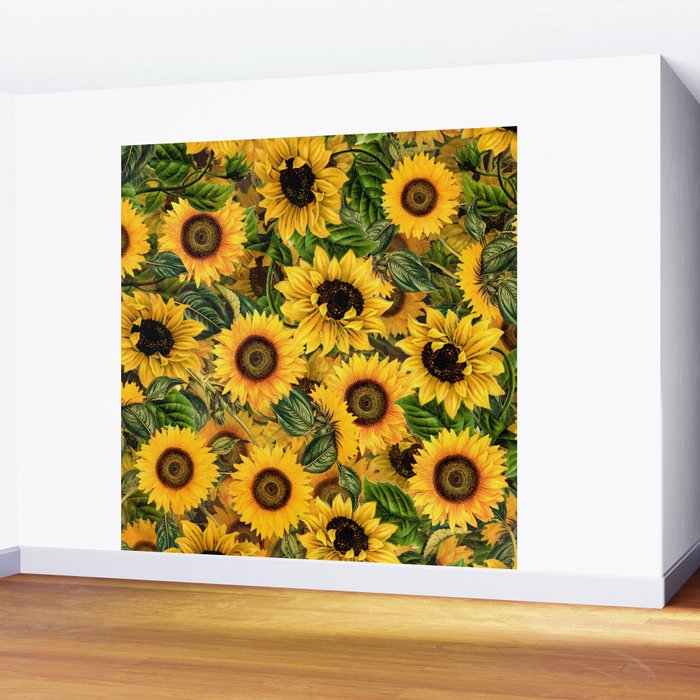 Vintage & Shabby Chic - Noon Sunflowers Garden Wall Mural Gallery Image 2