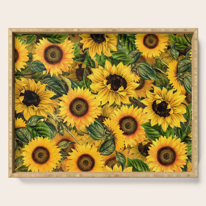 Vintage & Shabby Chic - Noon Sunflowers Garden Serving Tray Gallery Image 1