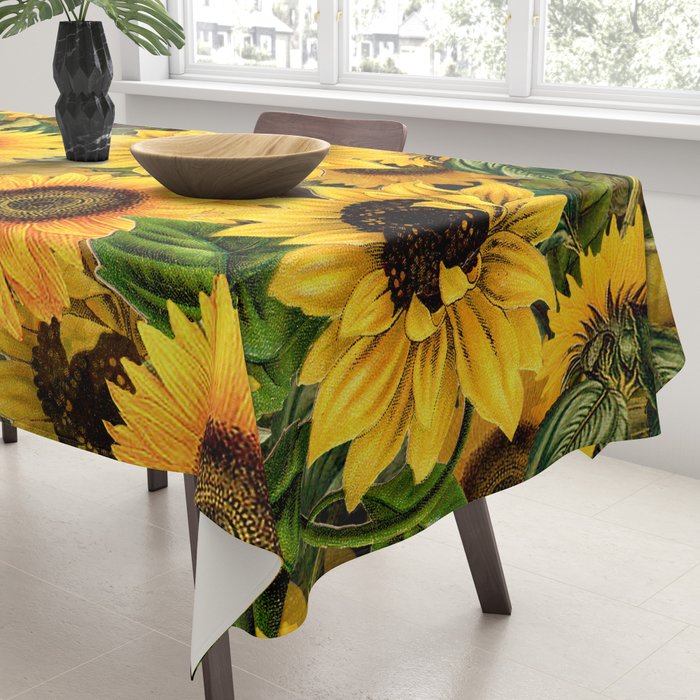 Vintage & Shabby Chic - Noon Sunflowers Garden Tablecloth Gallery Image 3
