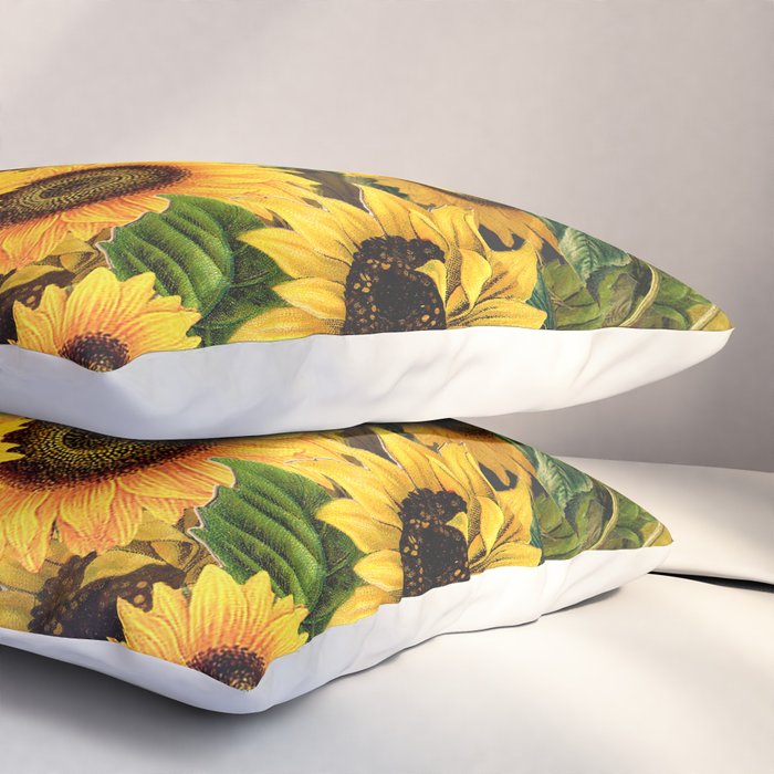 Vintage & Shabby Chic - Noon Sunflowers Garden Pillow Sham Gallery Image 3