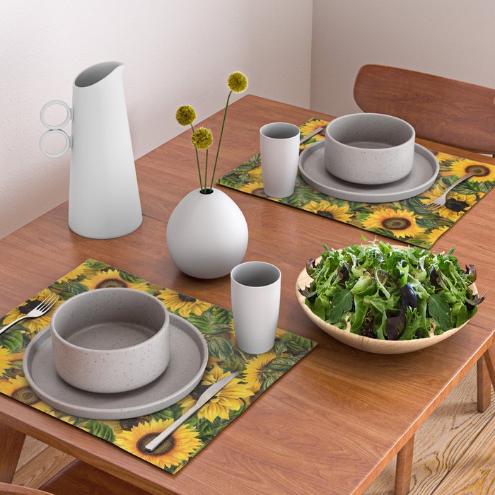 Vintage & Shabby Chic - Noon Sunflowers Garden Placemat Gallery Image 2