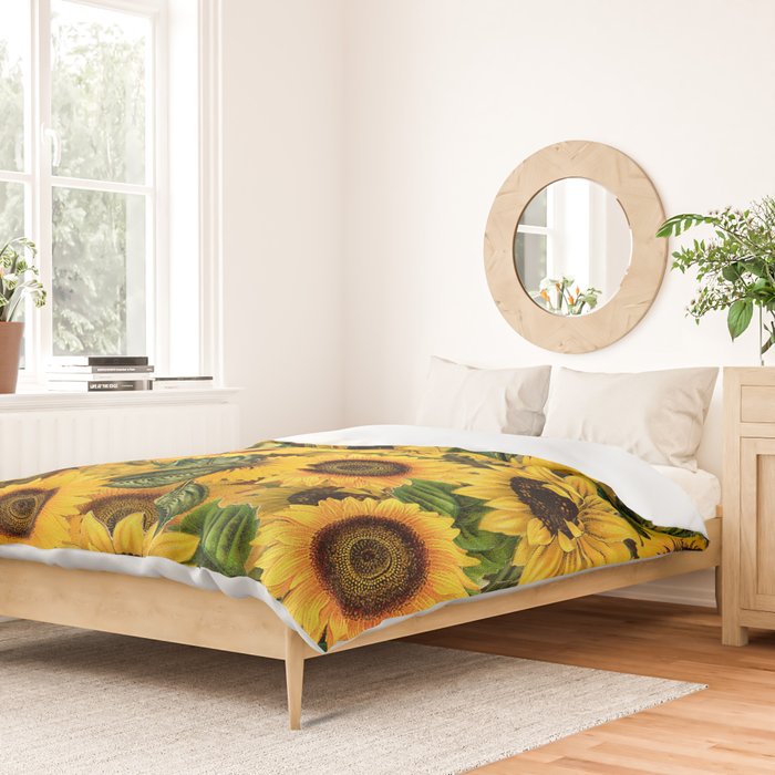 Vintage & Shabby Chic - Noon Sunflowers Garden Duvet Cover Gallery Image 2