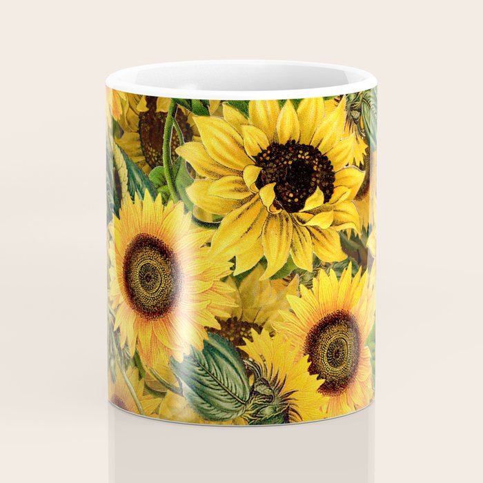 Vintage & Shabby Chic - Noon Sunflowers Garden Coffee Mug Gallery Image 4