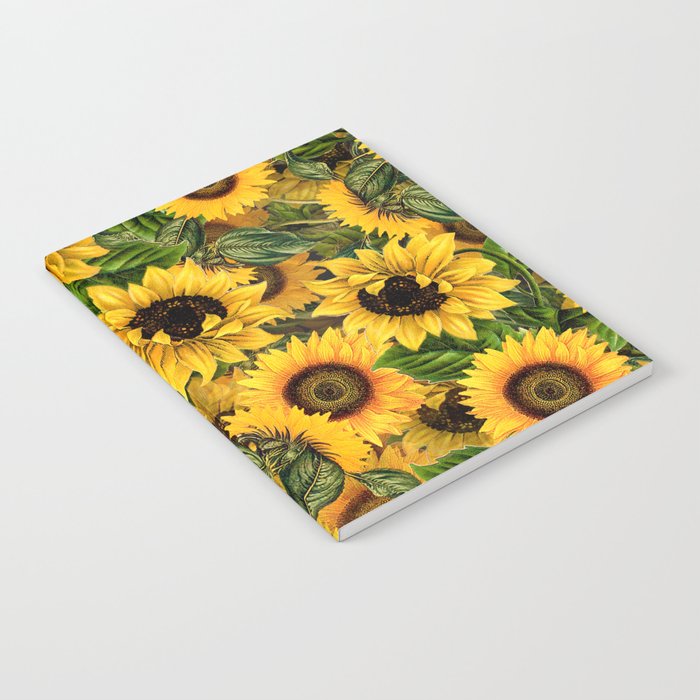 Vintage & Shabby Chic - Noon Sunflowers Garden Notebook Gallery Image 1