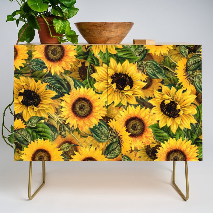 Vintage & Shabby Chic - Noon Sunflowers Garden Credenza Gallery Image 1
