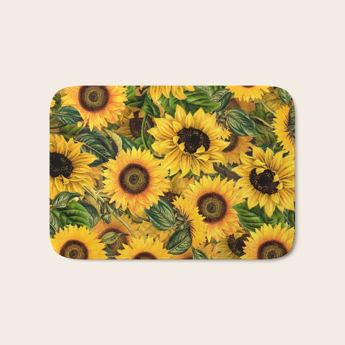 Vintage & Shabby Chic - Noon Sunflowers Garden Bath Mat Gallery Image 1