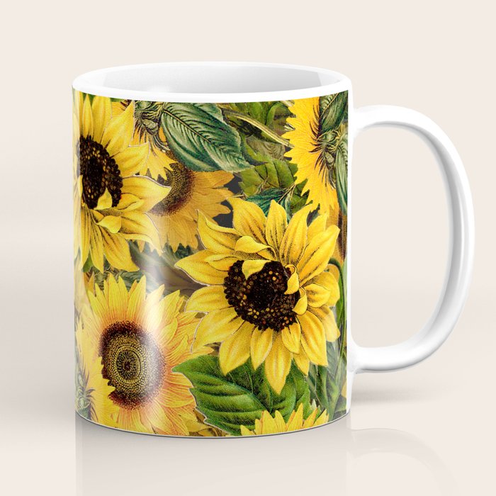 Vintage & Shabby Chic - Noon Sunflowers Garden Coffee Mug Gallery Image 1