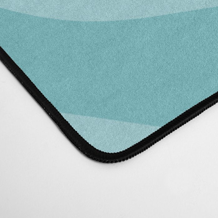 Retro Liquid Swirl Abstract Pattern in Aqua Teal Desk Mat Gallery Image 4