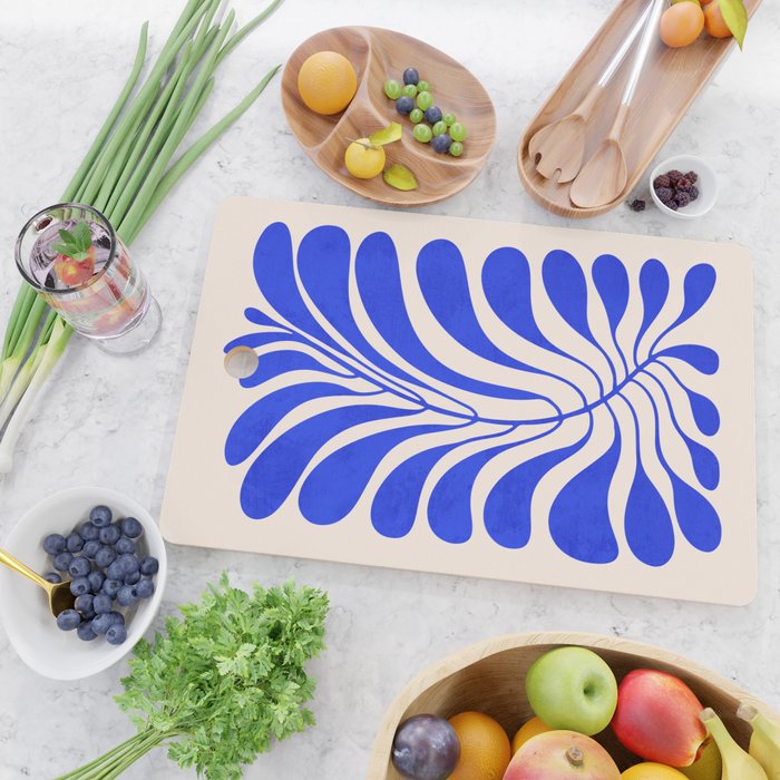 Electrik Blue Ferns: Matisse Edition Cutting Board Gallery Image 2